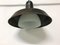 Lámpara colgante industrial de metal y vidrio opalino, años 60, Imagen 5