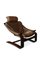 Brown Leather Hook Lounge Chair by Åke Fribytter for Nelo Möbel, 1970s, Imagen 1