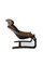Brown Leather Hook Lounge Chair by Åke Fribytter for Nelo Möbel, 1970s 3