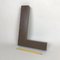 French Letter L in Brown Metal, 1960s 1