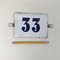 Number 33 Sign in White and Blue Enamel, 1970s 1