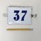 Number 37 Sign in White and Blue Enamel, 1970s 1