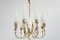 9-Arm Bass and Opaline Glass Chandelier by Angelo Lelli for Arredoluce, 1950s 5