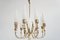 9-Arm Bass and Opaline Glass Chandelier by Angelo Lelli for Arredoluce, 1950s, Image 5
