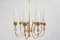9-Arm Bass and Opaline Glass Chandelier by Angelo Lelli for Arredoluce, 1950s, Image 2