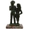 Swedish Bronze Young Couple Sculpture on Marble Base by Eric Demuth 1