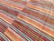 Large Vintage Turkish Striped Square Kilim Rug, 1970s 5