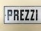 Italian Curved Enamel Metal Prezzi Fissi Fixed Prices Sign, 1930s 5