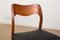 Teak and Skai Model 71 Side Chairs by Niels Otto Møller for J.L. Møllers, 1960s, Set of 6 7