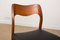 Teak and Skai Model 71 Side Chairs by Niels Otto Møller for J.L. Møllers, 1960s, Set of 6, Immagine 7