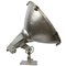 Industrielle Vintage Vintage Stehlampe aus grauem Metall Klarglas 2