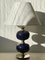 Lampada da tavolo grande in vetro blu di Stilarmatur, anni '60, Immagine 1