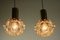 Amber Bubble Glass Pendant Lamps by Helena Tynell for Limburg, 1960s, Set of 2 5
