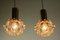 Amber Bubble Glass Pendant Lamps by Helena Tynell for Limburg, 1960s, Set of 2, Image 5