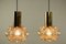 Amber Bubble Glass Pendant Lamps by Helena Tynell for Limburg, 1960s, Set of 2 2