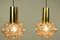 Amber Bubble Glass Pendant Lamps by Helena Tynell for Limburg, 1960s, Set of 2 6