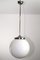 Vintage Bauhaus Style Opaline Glass Globe Ceiling Lamp, 1950s, Image 1