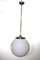 Vintage Bauhaus Style Opaline Glass Globe Ceiling Lamp, 1950s 8