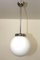 Lampada da soffitto vintage in vetro opalino Bauhaus, anni '50, Immagine 1