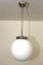 Vintage Bauhaus Style Opaline Glass Globe Ceiling Lamp, 1950s 1