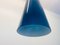 Lampada da soffitto Mid-Century a tromba blu di Fog & Mørup, anni '60, Immagine 3