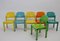 Pop Art Multicolored Dining Chairs, 1980s, Set of 6 1