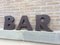 Metal Bar Sign with Letters, 1950s, Imagen 1