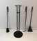 French Black Lacquered Fireplace Tools Set, 1970s 3