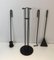 French Black Lacquered Fireplace Tools Set, 1970s, Immagine 3