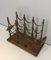 Brass and Wood Bottle Rack, 1960s 4