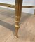 French Neoclassical Style Brass Coffee Table with Clear Glass Shelf Surrounded by a Silvered Mirror, 1970s 8