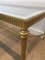 French Neoclassical Style Brass Coffee Table with Clear Glass Shelf Surrounded by a Silvered Mirror, 1970s 7