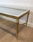 French Neoclassical Style Brass Coffee Table with Clear Glass Shelf Surrounded by a Silvered Mirror, 1970s 6