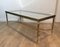 French Neoclassical Style Brass Coffee Table with Clear Glass Shelf Surrounded by a Silvered Mirror, 1970s 4