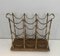 French Brass and Wood Bottles Holder, 1960 1
