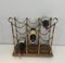 French Brass and Wood Bottles Holder, 1960, Image 2