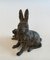 Small Bronze Figure of Rabbit and Kit, 1880s 2