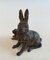 Small Bronze Figure of Rabbit and Kit, 1880s, Image 2