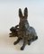 Kleine Bronzefigur von Hase und Kit, 1880er 6