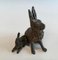 Small Bronze Figure of Rabbit and Kit, 1880s 5