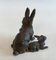 Small Bronze Figure of Rabbit and Kit, 1880s 4