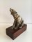 Ceramic Bear on Wood Base, 1900s 3