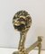 French Bronze Lion Andirons, 1900s, Set of 2 8