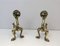 French Bronze Lion Andirons, 1900s, Set of 2 3
