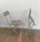 Leather and Lacquered Metal Folding Chairs, Italian, 1970s, Set of 2 4