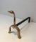 French Brass Duck Andirons in the Style of Maison Jansen, 1970s, Set of 2 5