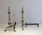 19th Century Neo-Gothic Bronze and Wrought Iron Andirons, France, Set of 2 5