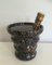 Pot Couvert Décoratif en Marbre Noir et Laiton, 1940s 1