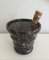 Decorative Black Marble and Brass Covered Pot, 1940s 2