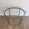 French Oval Brass Drinks Trolley with Removable Top Tray, 1950s 2